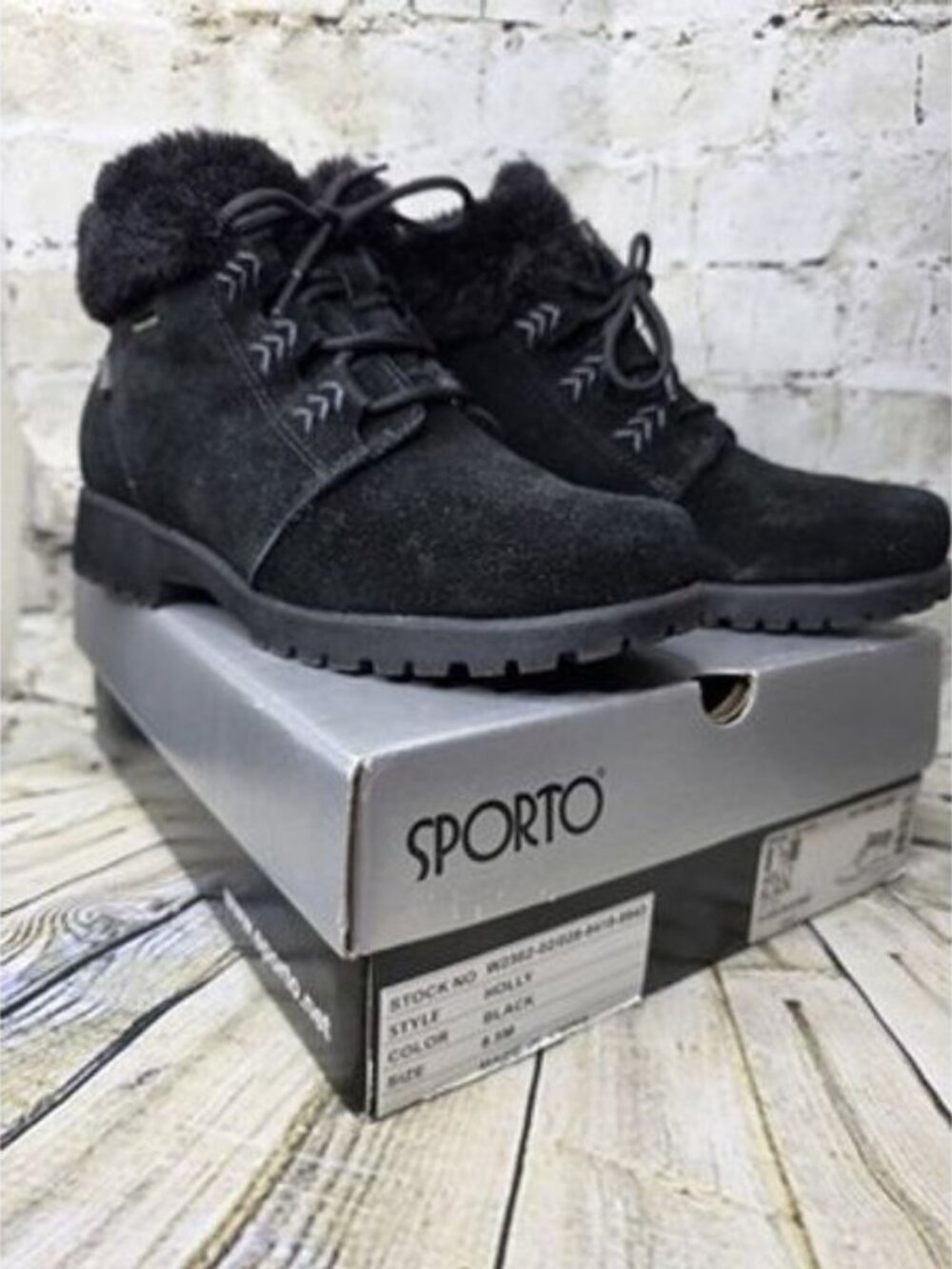 Sporto Holly Women's Ankle Boots Black Suede Insulated Waterproof Size 8.5 M